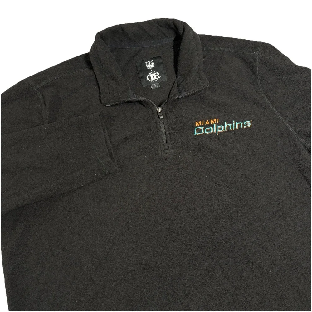 NFL x Darius Rucker Miami Dolphins‎ 1/4 Zip Fleece Pullover Mens Large Black
